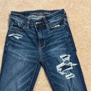 American Eagle jeans, medium wash, size 0, barley worn